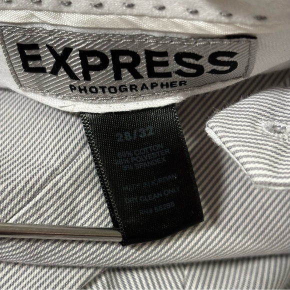 Express Photographer Cropped Trousers Size 28/32 Office Business Casual Striped - Picture 12 of 13